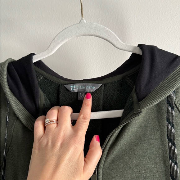 Title Nine 25th Hour Fleece Swacket zip up relaxed hoodie women’s Sz M olive - Picture 7 of 7